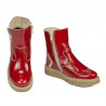 Botines para niños pequeños 110c charol rojo combinado