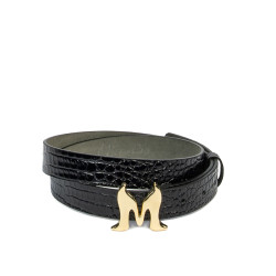 Cinturón de mujer 41m croco charol negro