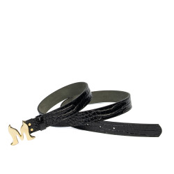Cinturón de mujer 41m croco charol negro