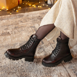 Botas de mujer 3386 en mezcla burdeos lifestyle