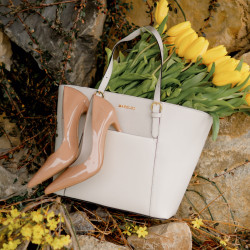 Zapatos elegantes de mujer 1302 charol camel