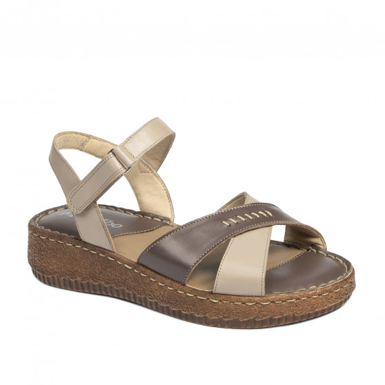 Sandalias mujer 5102 arena combinada