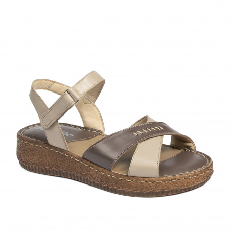Sandalias mujer 5102 arena combinada