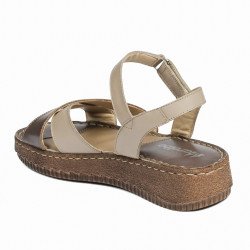 Sandalias mujer 5102 arena combinada