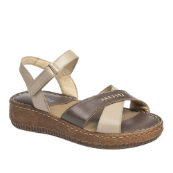 Sandalias de mujer 5102m arena combinada