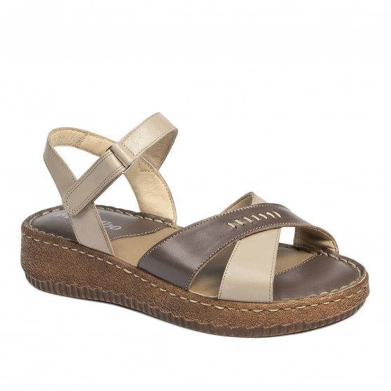 Sandalias de mujer 5102m arena combinada