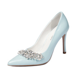 Zapatos elegantes de mujer 1300 azul bebé