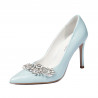 Zapatos elegantes de mujer 1300 azul bebé