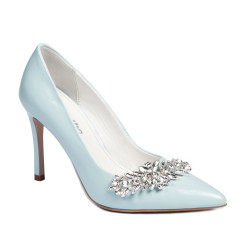 Zapatos elegantes de mujer 1300 azul bebé