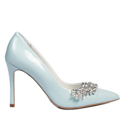 Zapatos elegantes de mujer 1300 azul bebé