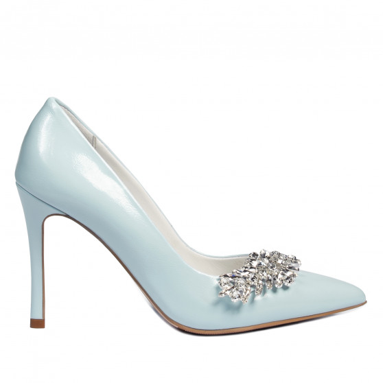 Zapatos elegantes de mujer 1300 azul bebé