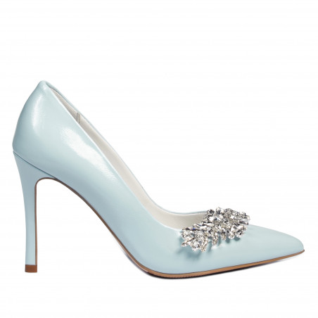 Zapatos elegantes de mujer 1300 azul bebé