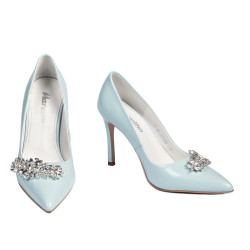 Zapatos elegantes de mujer 1300 azul bebé
