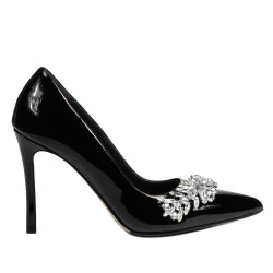 Zapatos elegantes de mujer 1300 charol negro