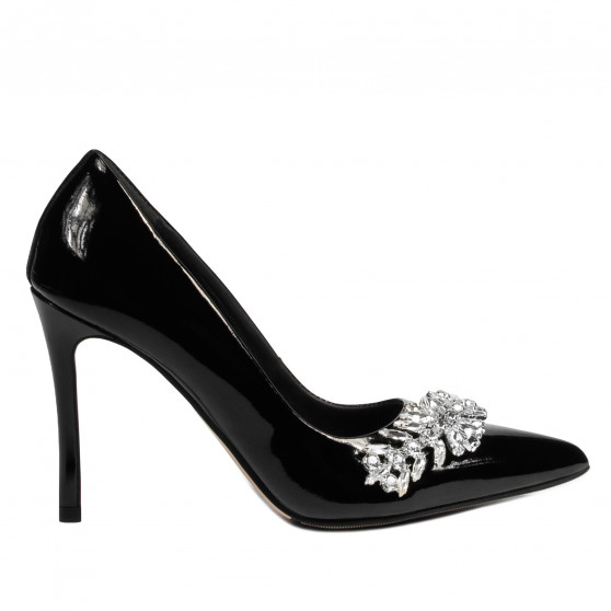 Zapatos elegantes de mujer 1300 charol negro