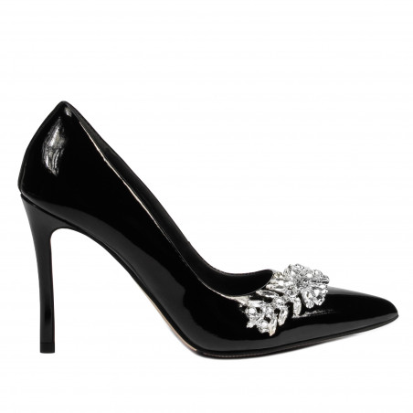 Zapatos elegantes de mujer 1300 charol negro