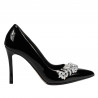 Zapatos elegantes de mujer 1300 charol negro