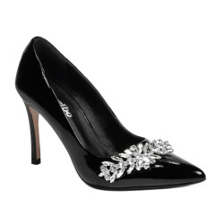 Zapatos elegantes de mujer 1300 charol negro