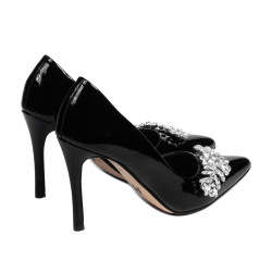 Zapatos elegantes de mujer 1300 charol negro