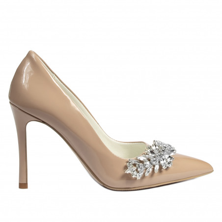 Zapatos elegantes de mujer 1300 charol camel