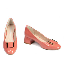 Zapatos elegantes de mujer 1321 charol salmón