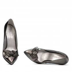 Zapatos elegantes de mujer 1279 plata nacarada
