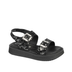 Sandalias para niños 529 negro+plata