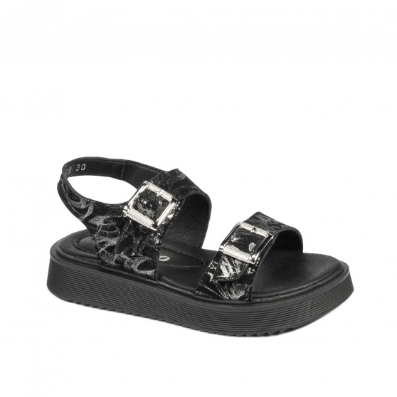 Sandalias para niños 529 negro+plata