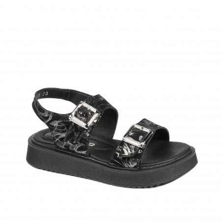 Sandalias para niños 529 negro+plata