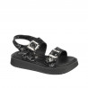 Sandalias para niños 529 negro+plata
