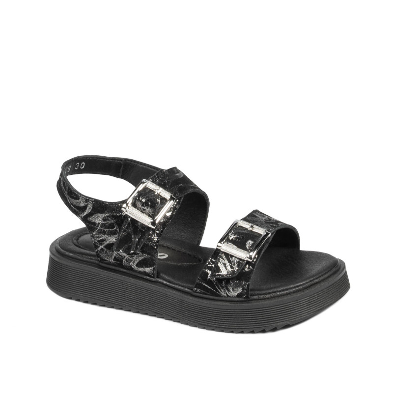 Sandalias para niños 529 negro+plata