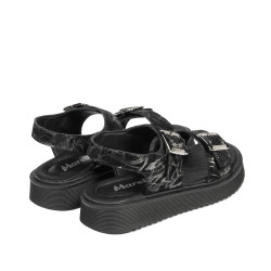 Sandalias para niños 529 negro+plata