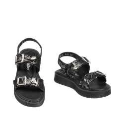 Sandalias para niños 529 negro+plata