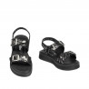 Sandalias para niños 529 negro+plata