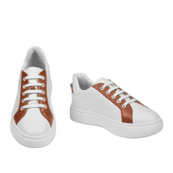 Zapatillas deportivas mujer 6073 blanco+camel