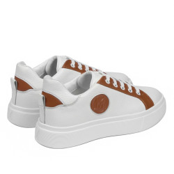 Zapatillas deportivas mujer 6073 blanco+camel