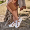 Zapatillas deportivas mujer 6073 blanco+camel lifestyle