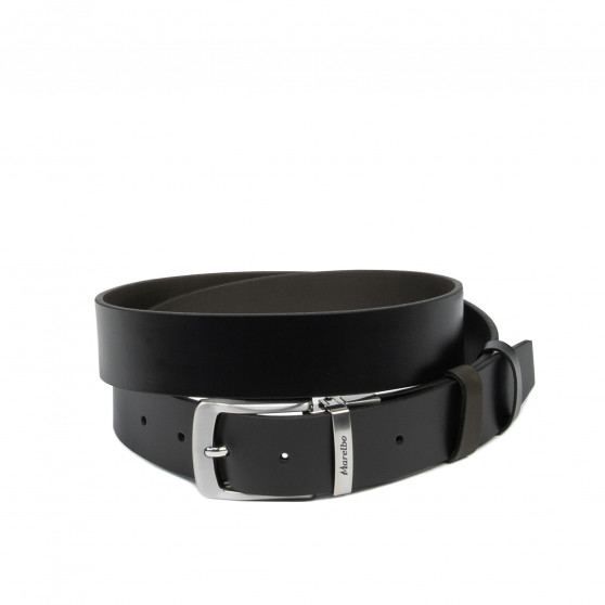 Cinturón hombre 71b bicolor negro brillante+café