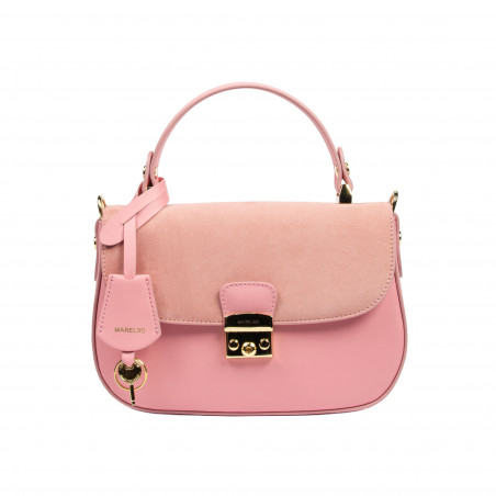 Bolso de dama de mano 022g rosa combinado