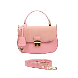 Bolso de dama de mano 022g rosa combinado