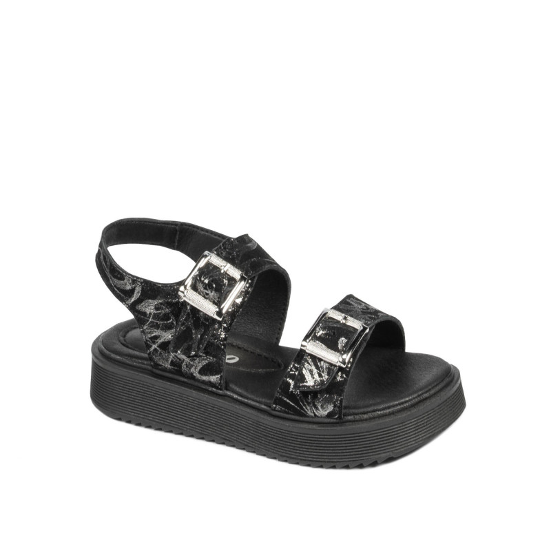 Sandalias niños pequeños 81c negro+plata