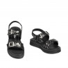 Sandalias niños pequeños 81c negro+plata