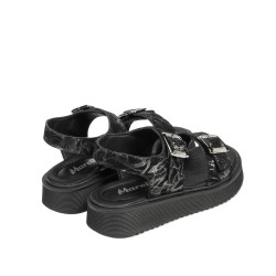 Sandalias niños pequeños 81c negro+plata