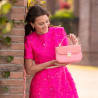 Bolso de dama de mano 022g rosa combinado lifestyle