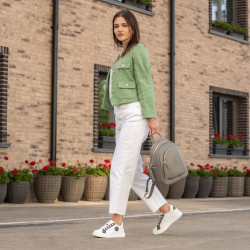 Zapatillas deportivas de mujer 6073 blanco+gris lifestyle