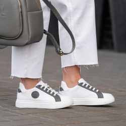 Zapatillas deportivas de mujer 6073 blanco+gris lifestyle