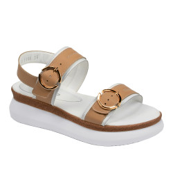 Sandalias mujer 5106 blanco+marrón