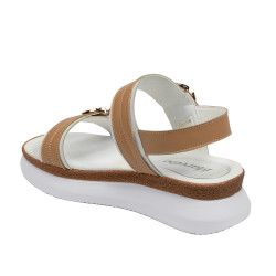 Sandalias mujer 5106 blanco+marrón