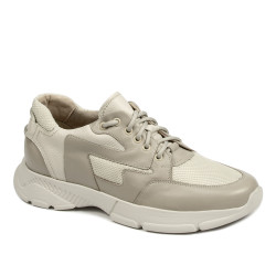 Zapatillas deportivas hombre 966 beige combinado