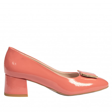 Zapatos elegantes de mujer 1321 charol salmón